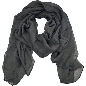 Women's Cotton Scarves Lady Light Soft Fashion Solid Scarf Wrap Shawl, Darkgrey